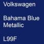 Preview: Volkswagen, Bahama Blue Metallic, L99F.